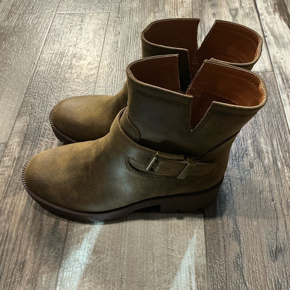 Zodiac Brown Combat & Moto Boots Size 6 - Picture 5 of 11